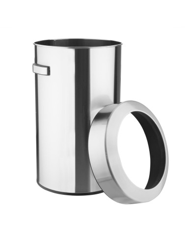 Poubelle Bolero 70L acier brossé - couvercle ouvert