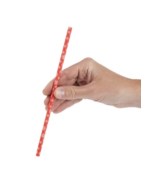 Pailles en papier Fiesta Compostable flocon de neige 210 mm - Lot 250