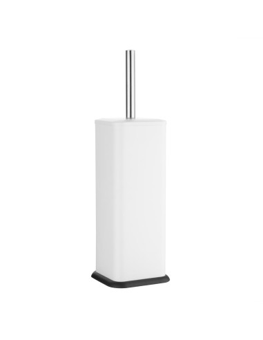 Brosse et support WC carré blanc Jantex - Hygiène salle de bain