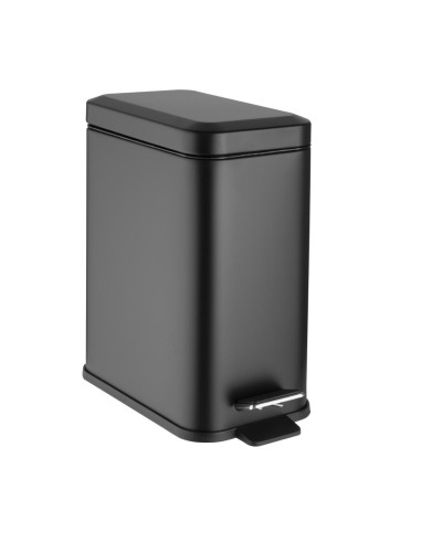 Poubelle slim Jantex 5L noir à pédale - salle de bain