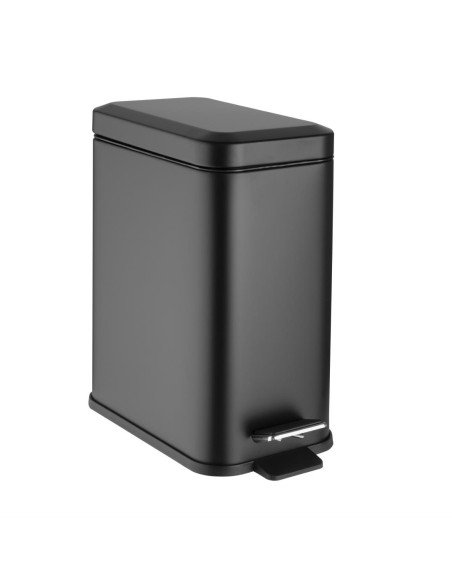 Poubelle slim Jantex 5L noir à pédale - salle de bain