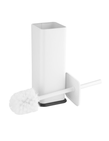 Brosse et support WC carré blanc Jantex - Hygiène salle de bain