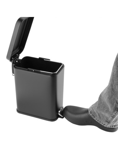 Poubelle slim Jantex 5L noir à pédale - salle de bain