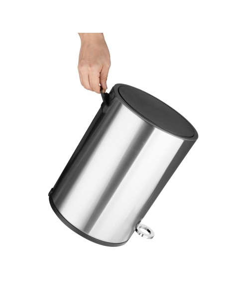 Poubelle à pédale ronde Jantex 3L - Acier brossé