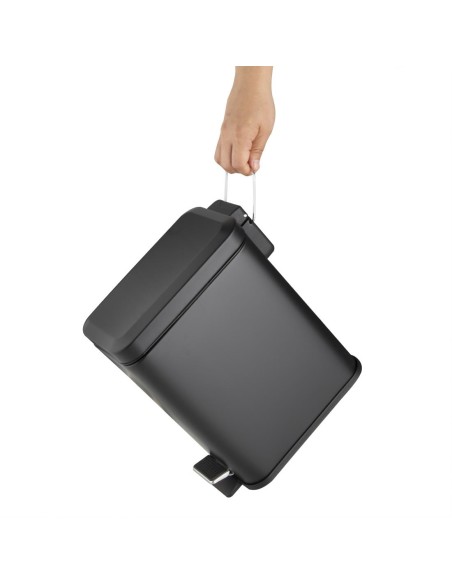 Poubelle slim Jantex 5L noir à pédale - salle de bain