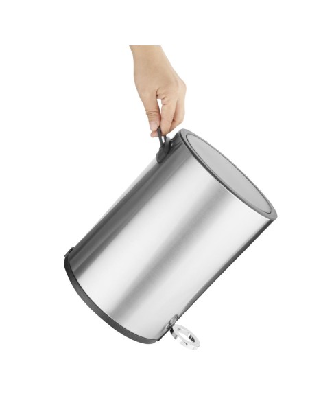 Poubelle à pédale ronde Jantex 6L - Acier brossé