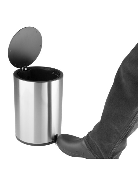 Poubelle à pédale ronde Jantex 3L - Acier brossé