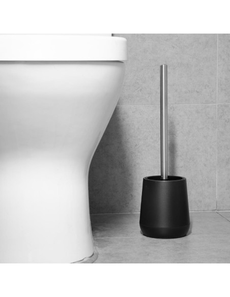 Brosse et support WC noir Jantex - Nettoyage efficace