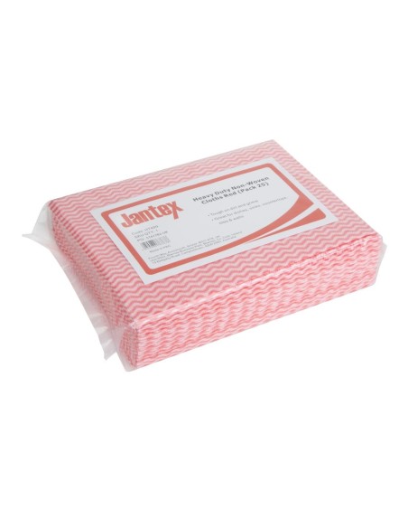 Chiffons non tissés Jantex rouges - Lot de 25