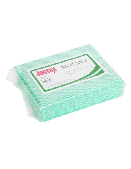Chiffons non tissés Jantex verts - lot de 25
