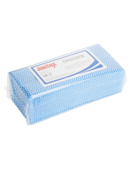 Chiffons de nettoyage salle de bain Jantex bleus - lot de 50