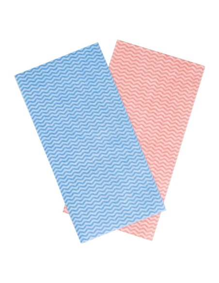 Chiffons de nettoyage salle de bain Jantex rouges - lot de 50