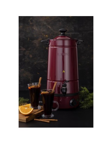 Marmite à vin chaud Buffalo 7L - Design inox rouge