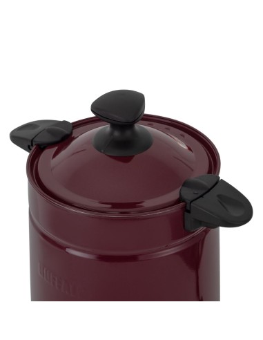 Marmite à vin chaud Buffalo 7L - Design inox rouge