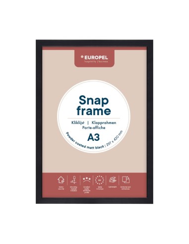 Cadre clipsable Europel A3 25mm noir mat - DTM Primera