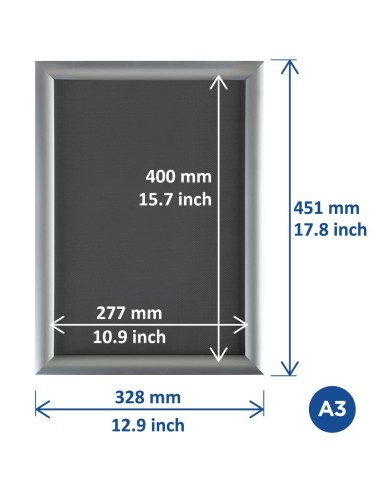 Cadre clipsable aluminium Europel A3 25mm - DTM Primera