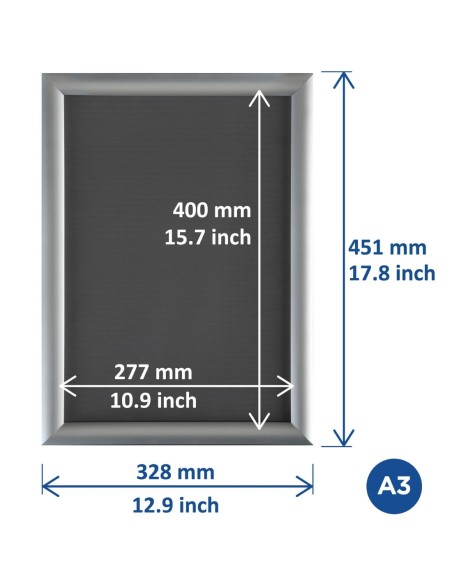 Cadre clipsable aluminium Europel A3 25mm - DTM Primera