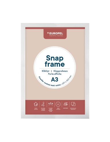 Cadre clipsable Europel A3 25mm blanc mat - DTM Primera