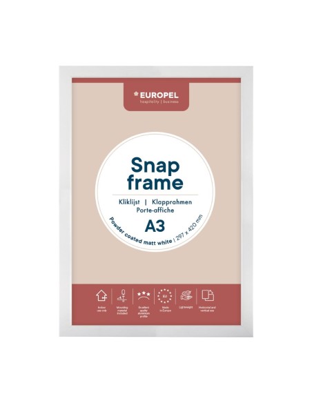 Cadre clipsable Europel A3 25mm blanc mat - DTM Primera