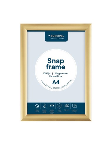 Cadre clipsable Europel A4 25mm doré - DTM Primera