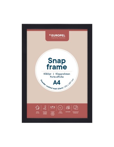 Cadre clipsable Europel A4 25mm noir mat - DTM Primera