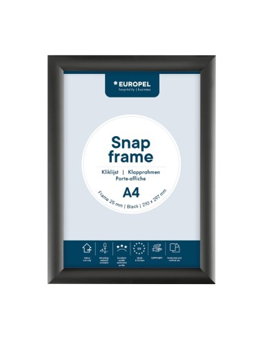 Cadre clipsable Europel A4 25mm noir - DTM Primera