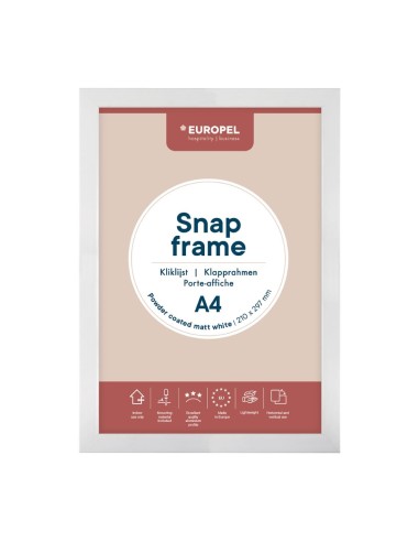 Cadre clipsable Europel A4 25mm blanc mat - DTM Primera