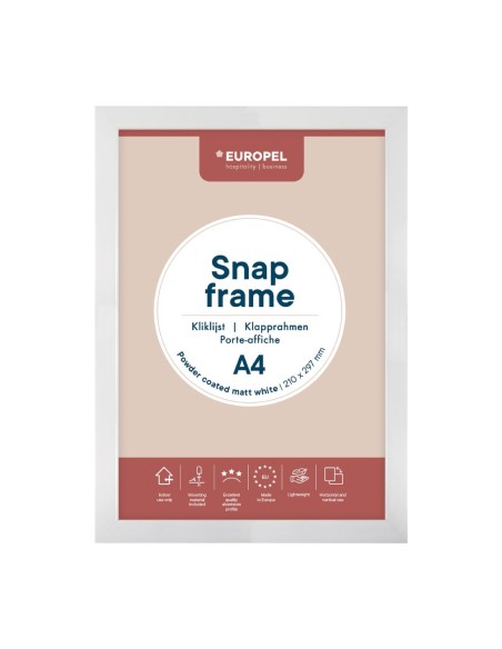 Cadre clipsable Europel A4 25mm blanc mat - DTM Primera