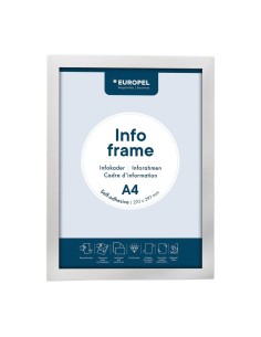 Cadres d'affichage autocollants Europel A4 argent - lot de 2