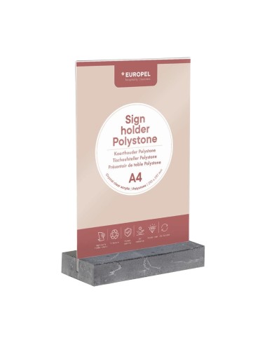 Présentoir de table Europel A4 polystone anthracite - DTM Primera