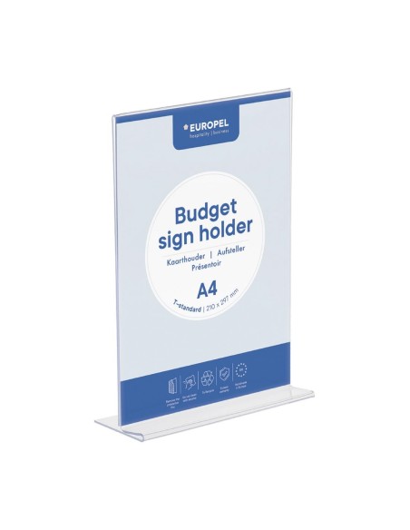 Présentoir de table Europel Budget T-standard A4 transparent - DTM Primera