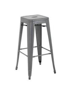 Tabourets hauts en acier galvanisé Bolero Bistro gris métalisé (lot de 4)