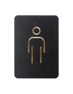 Plaque signalétique noire pour toilettes hommes - DTM Primera