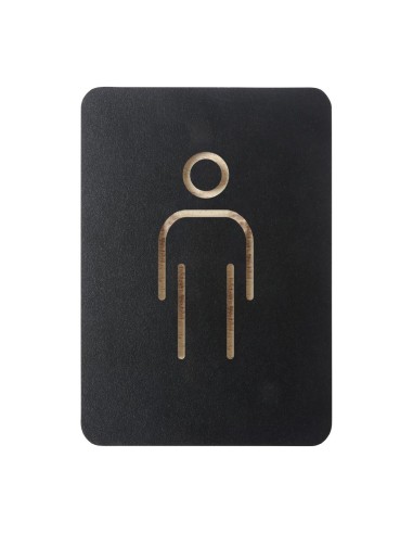 Plaque signalétique noire pour toilettes hommes - DTM Primera