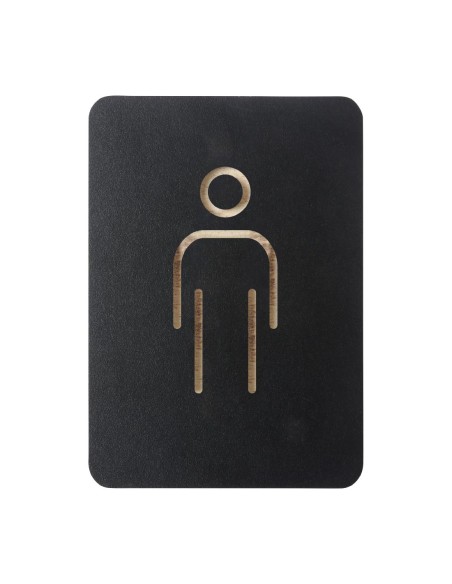 Plaque signalétique noire pour toilettes hommes - DTM Primera