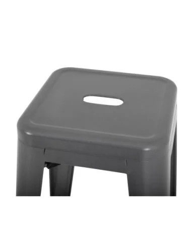 Tabourets hauts en acier galvanisé Bolero Bistro gris métalisé (lot de 4)