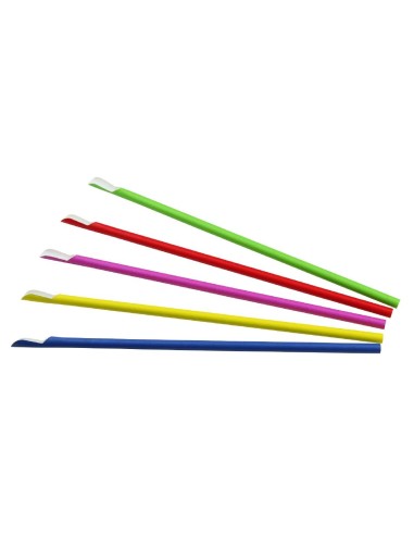 Pailles cuillères en papier Sier Disposables - Lot de 100