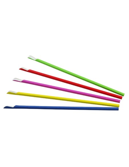 Pailles cuillères en papier Sier Disposables - Lot de 100