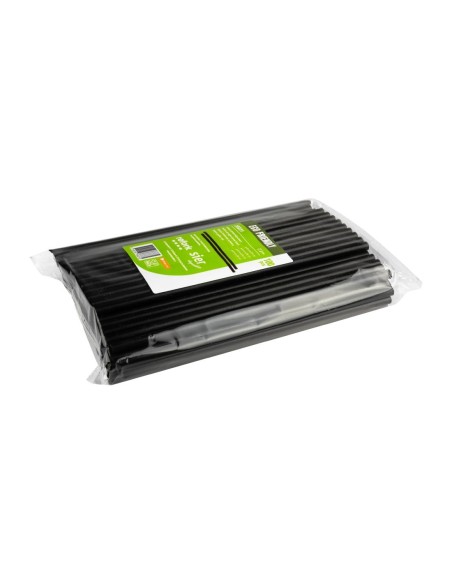 Pailles droites noires Sier Disposables 8 mm - lot de 100