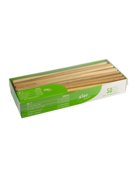 Pailles droites en roseau Sier Disposables 6-8 mm - Lot de 50