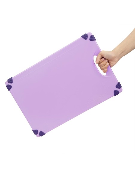 Planche à découper antidérapante Hygiplas violet 458x306 mm