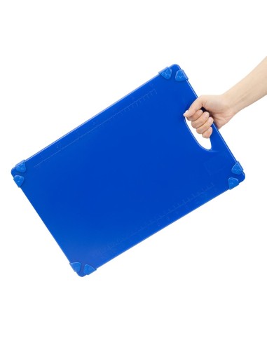 Planche à découper Hygiplas bleue 458x306 mm - Antidérapante