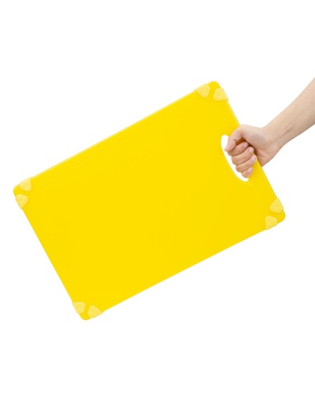 Planche à découper antidérapante Hygiplas jaune 458x306 mm
