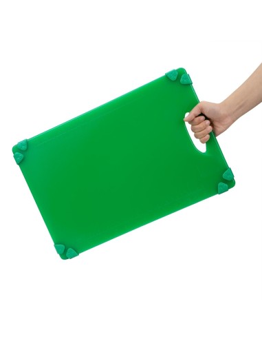 Planche à découper antidérapante Hygiplas verte 458x306mm