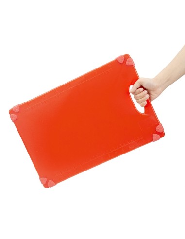 Planche à découper antidérapante Hygiplas rouge 458x306 mm