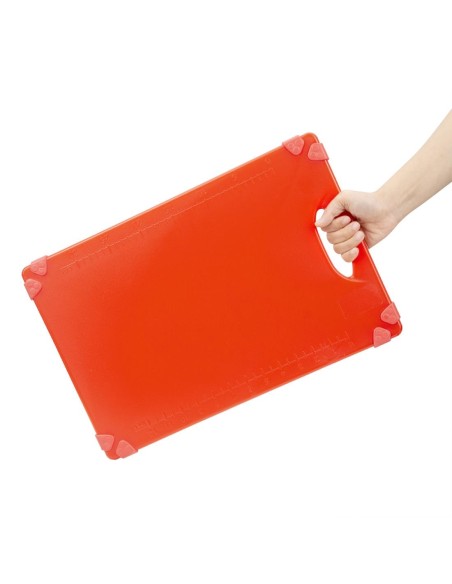 Planche à découper antidérapante Hygiplas rouge 458x306 mm