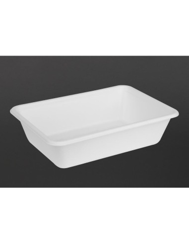 Barquettes alimentaires en bagasse Fiesta Compostable 650ml - Lot de 100