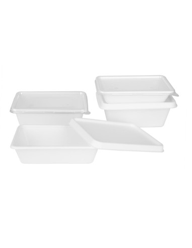 Barquettes alimentaires compostables 800 ml - Fiesta (lot 100)