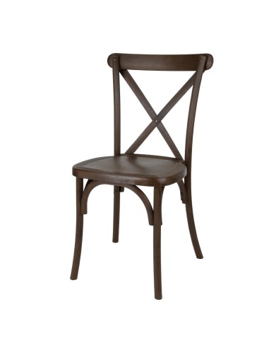 Chaises Bolero Manhattan effet bois foncé - lot de 4