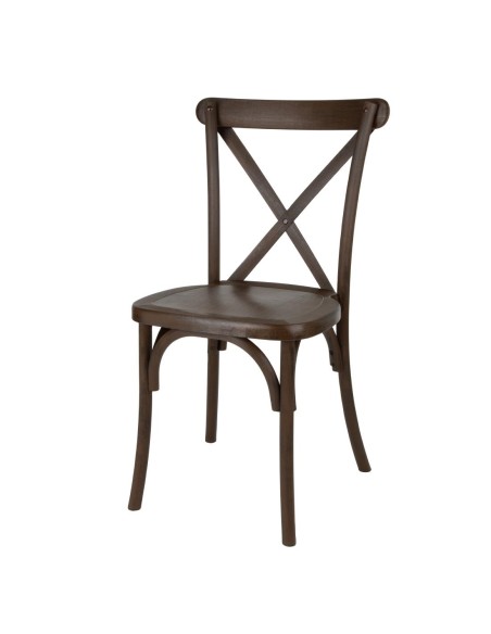 Chaises Bolero Manhattan effet bois foncé - lot de 4